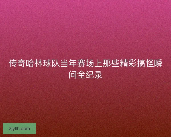 传奇哈林球队当年赛场上那些精彩搞怪瞬间全纪录