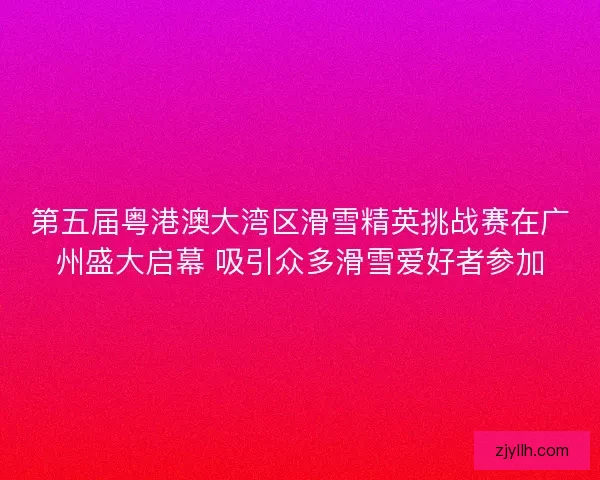 第五届粤港澳大湾区滑雪精英挑战赛在广州盛大启幕 吸引众多滑雪爱好者参加